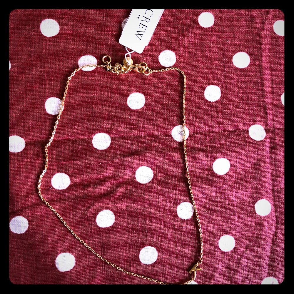 “K” Initial gold necklace-JCrew